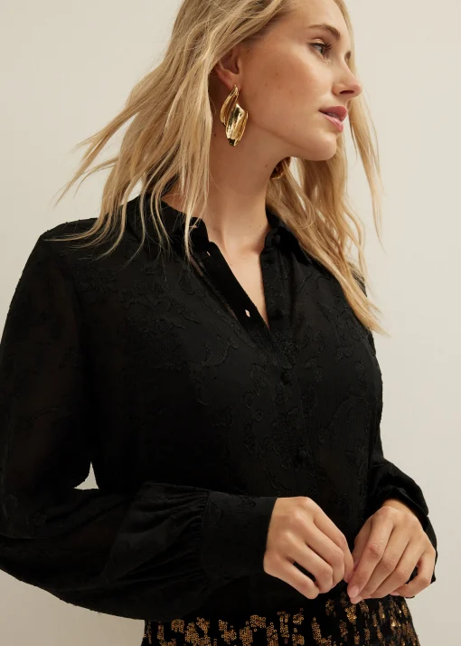 Blouse van chiffon