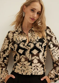 Blouse van mesh