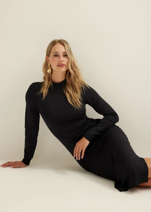 Bodycon jurk gerimpelde details