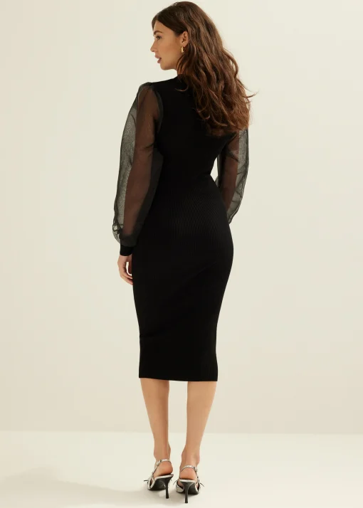 Bodycon jurk met sheer mouwen