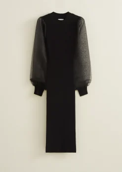 Bodycon jurk met sheer mouwen
