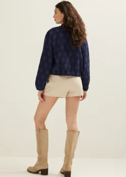 Bomberjack met jacquard patroon