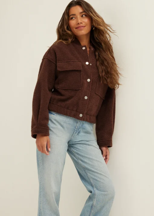 Bomberjack met wol look