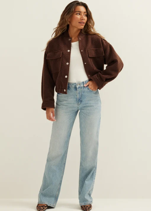 Bomberjack met wol look