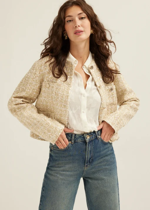 Boucle jasje met pailletten