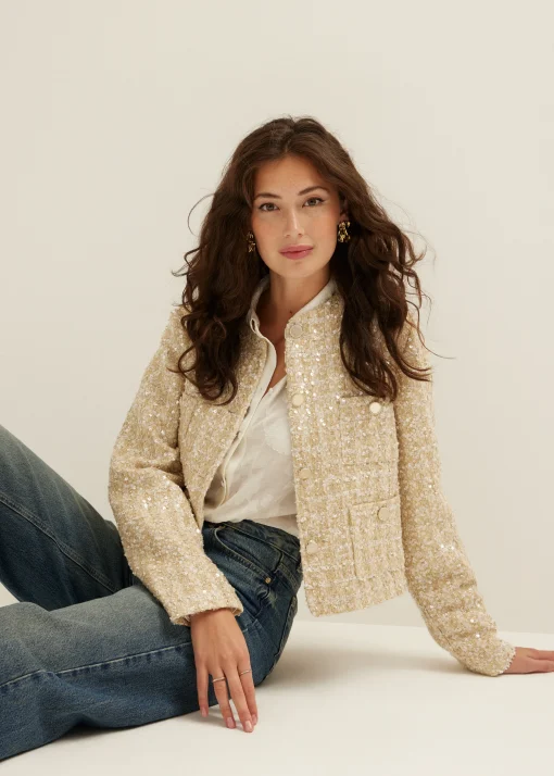 Boucle jasje met pailletten