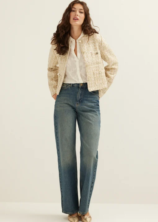 Boucle jasje met pailletten