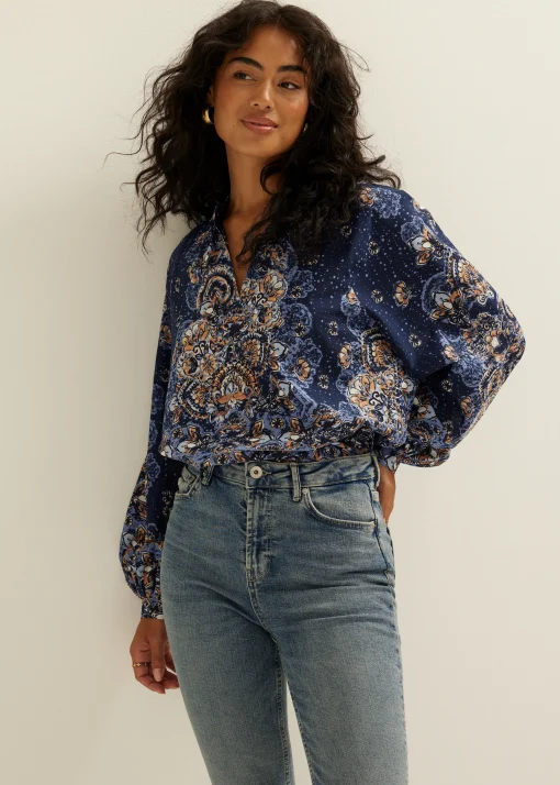 Crochet top met print