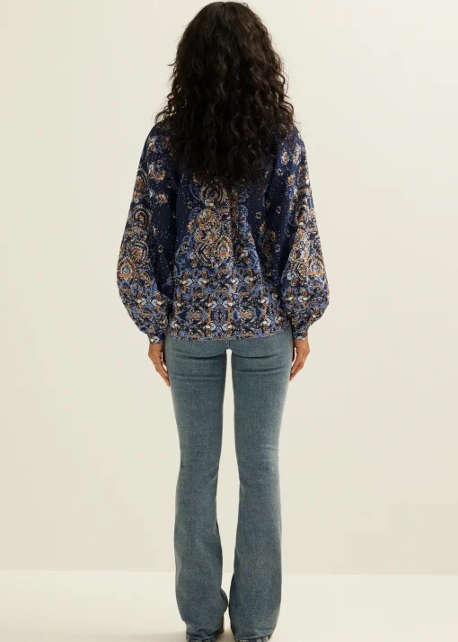 Crochet top met print