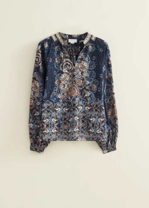 Crochet top met print
