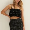 Crop top met pailletten