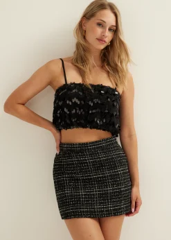 Crop top met pailletten