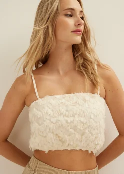Crop top met pailletten