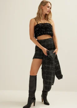 Crop top met pailletten