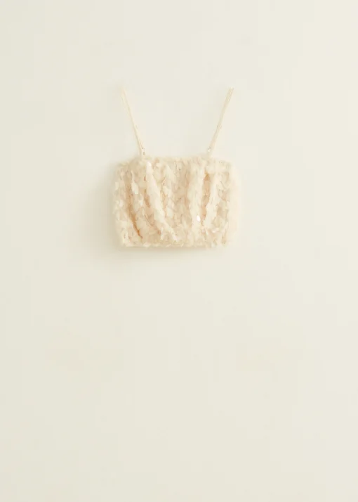 Crop top met pailletten