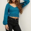 Cropped top met borduurwerk