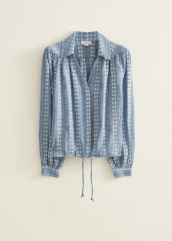 Denim blouse jacquard