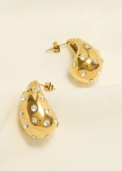 Druppel oorbellen met strass