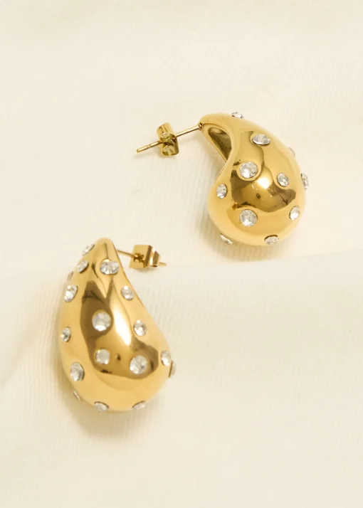 Druppel oorbellen met strass