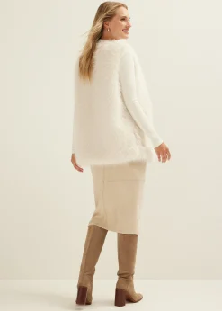 Faux fur gilet lang