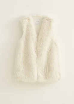 Faux fur gilet lang