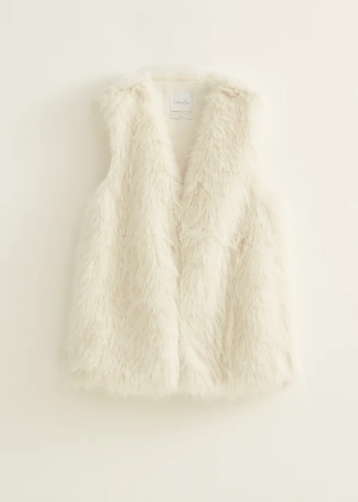 Faux fur gilet lang