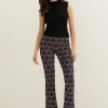 Flared broek jacquard patroon