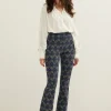 Flared broek jacquard patroon