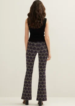Flared broek jacquard patroon
