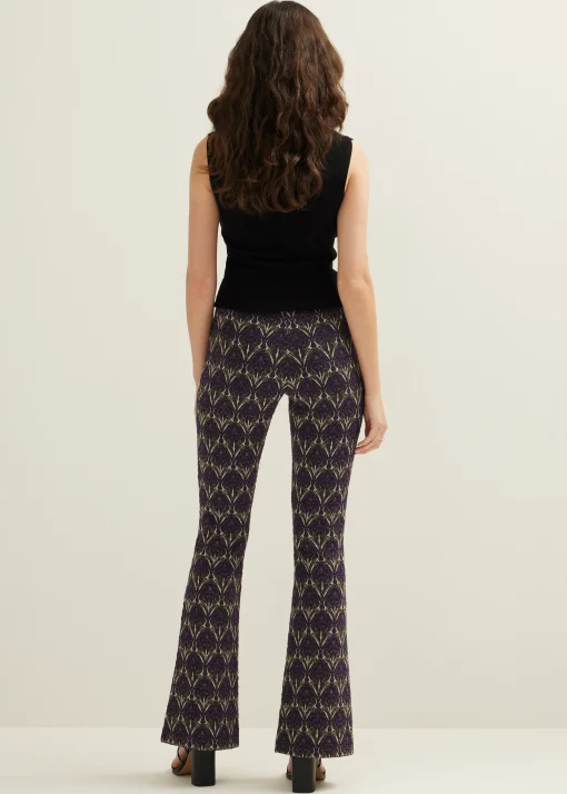 Flared broek jacquard patroon