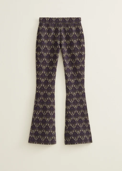 Flared broek jacquard patroon