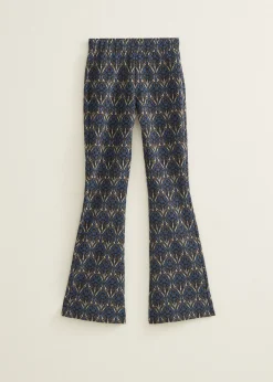 Flared broek jacquard patroon