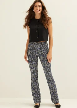 Flared broek met all-over print