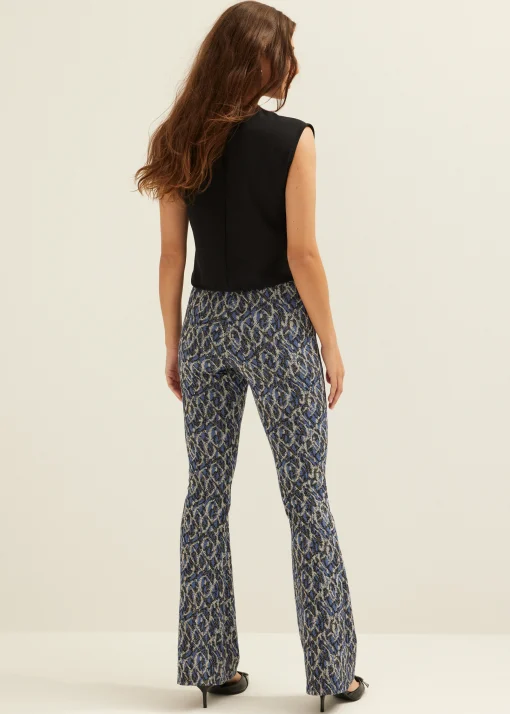 Flared broek met all-over print