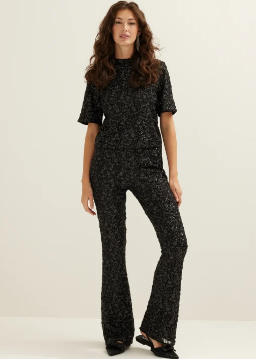 Flared broek met pailletten
