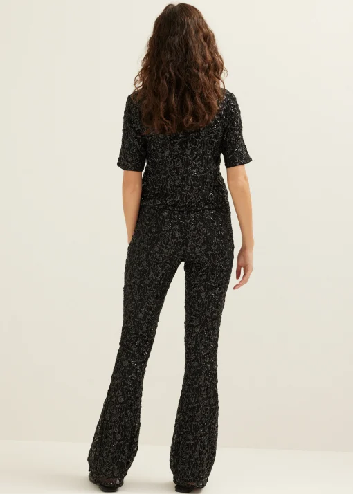 Flared broek met pailletten