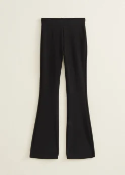 Flared broek met rib