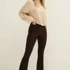 Flared broek met rib structuur
