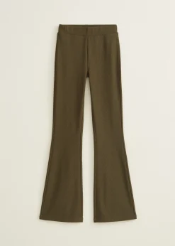 Flared broek met rib structuur
