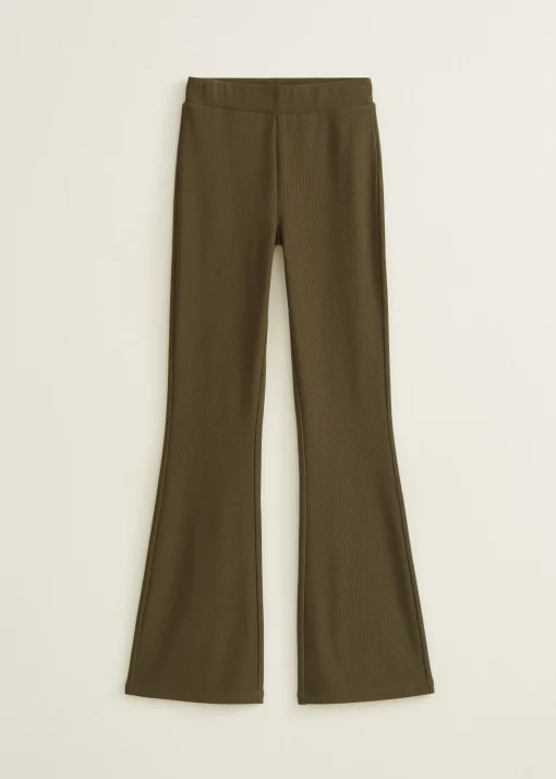 Flared broek met rib structuur