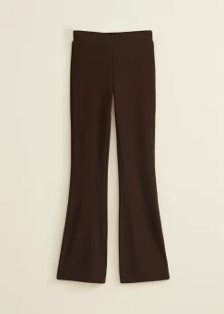 Flared broek met rib structuur