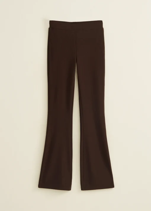 Flared broek met rib structuur