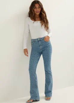 Flared jeans coco laser print