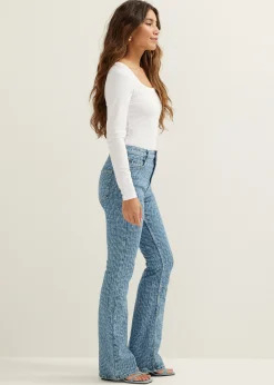 Flared jeans coco laser print