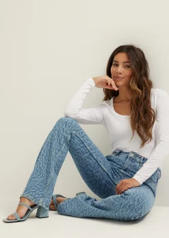 Flared jeans coco laser print