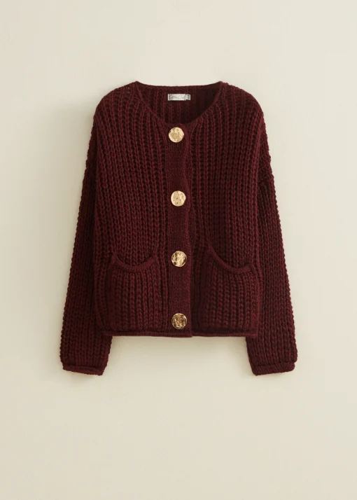Gebreid vest met knopen