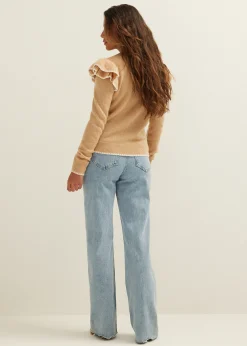 Gebreide trui met ruffles