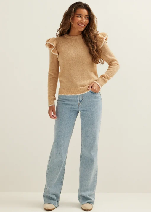 Gebreide trui met ruffles
