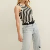 Gestreept singlet met structuur