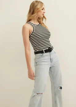 Gestreept singlet met structuur